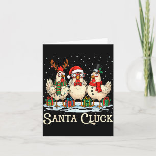 Santa Cluck Chicken Christmas Farm Animal Funny  Card