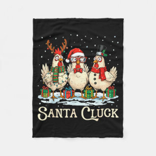 Santa Cluck Chicken Christmas Farm Animal Funny Fleece Blanket
