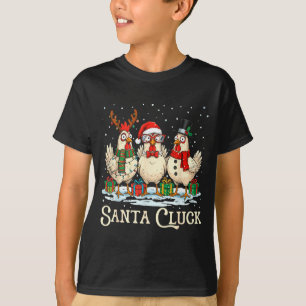 Santa Cluck Chicken Christmas Farm Animal Funny  T-Shirt