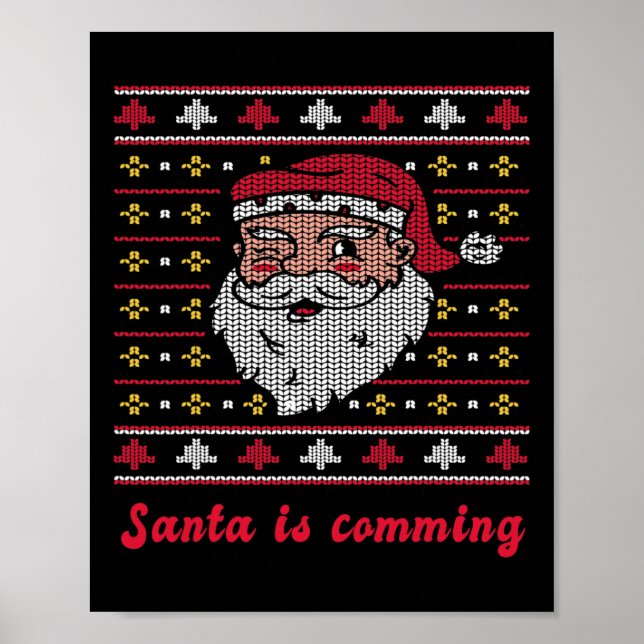 Santa Comes Christmas Xmas  Poster (Front)