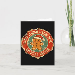 Santa Cookie Testing Department Taster Christmas  Card