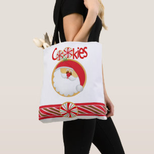 Santa Cookies  All-Over-Print Tote Bag, Medium Bag