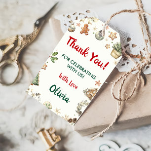 Santa Cookies Christmas Birthday Party Gift Tags