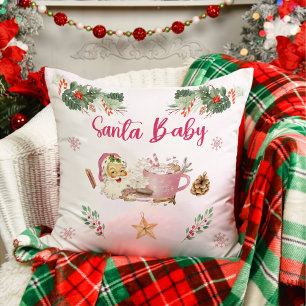 Santa Cookies Christmas Birthday Party Throw Pillow
