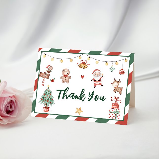 Santa Cookies Christmas Party Thank You Card (Creator Uploaded)