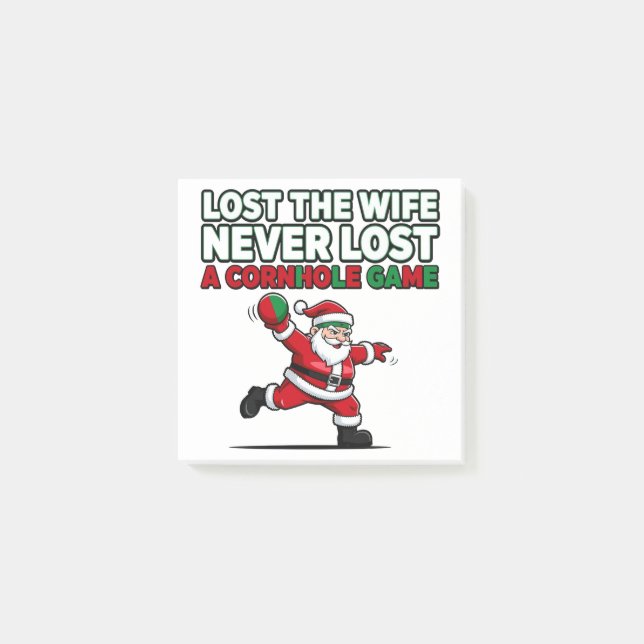  Santa Cornhole Game Holiday Funny Christmas Quote Post-it Notes (Front)