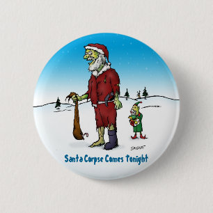 Santa Corpse Funny Zombie Cartoon 2 Inch Round Button