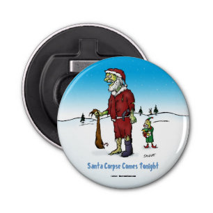 Santa Corpse Funny Zombie Cartoon Bottle Opener