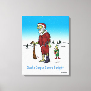 Santa Corpse Funny Zombie Cartoon Canvas Print