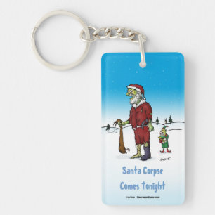 Santa Corpse Funny Zombie Cartoon Keychain