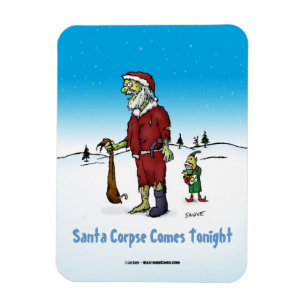 Santa Corpse Funny Zombie Cartoon Magnet