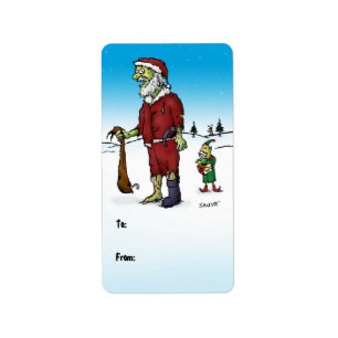 Santa Corpse Zombie Gift Labels