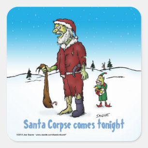 Santa Corpse Zombie Square Sticker