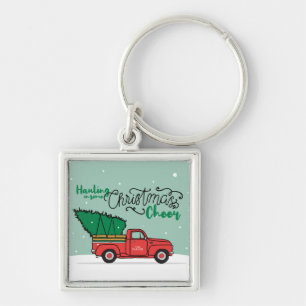 Santa Country Christmas Art Overly Country Christm Keychain