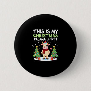 Santa Cow Xmas Tree Lights This Is My Christmas Pa 2 Inch Round Button