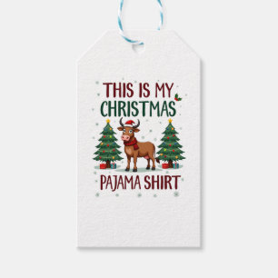 Santa Cow Xmas Tree Lights This Is My Christmas Pa Gift Tags