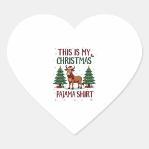 Santa Cow Xmas Tree Lights This Is My Christmas Pa Heart Sticker