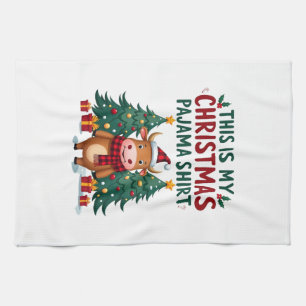 Santa Cow Xmas Tree Lights This Is My Christmas Pa Kitchen Towel