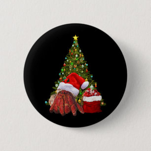 Santa Crab Funny Christmas Hermit Crab Lover 2 Inch Round Button