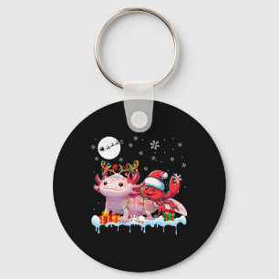 Santa Crab Riding Axolotl Reindeer Christmas Sea A Keychain