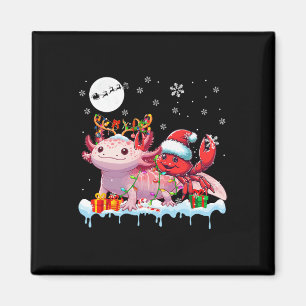 Santa Crab Riding Axolotl Reindeer Christmas Sea A Magnet