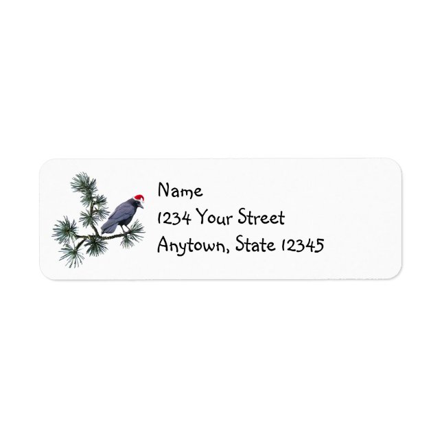 Santa Crow Pine Return Address Labels (Devant)