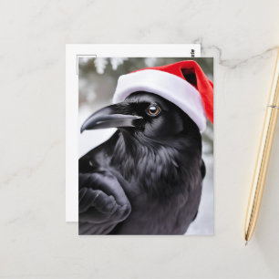 Santa Crow Postcard