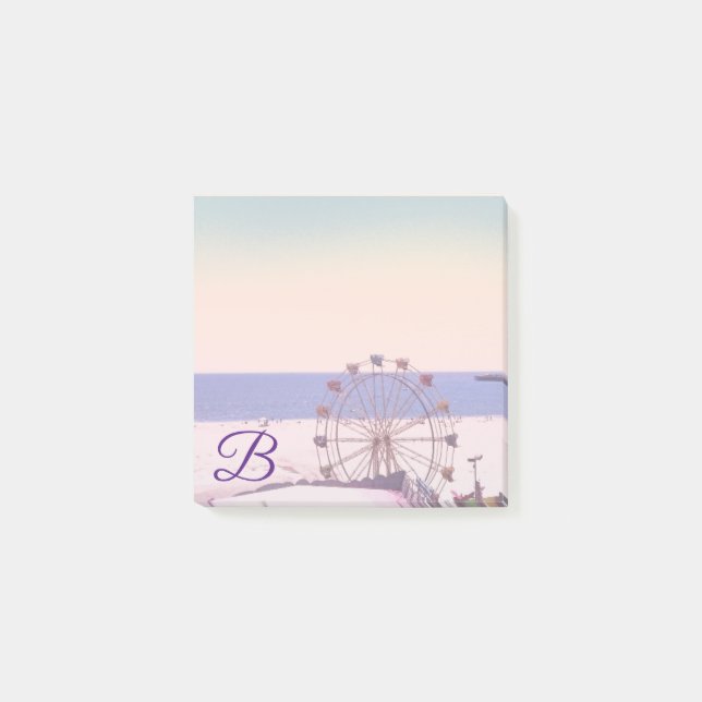 Santa Cruz Beach Boardwalk  monogram girly Post-it Notes (Front)