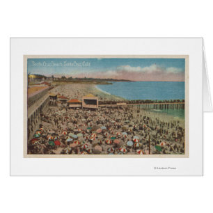 Santa Cruz, CA - Beach Scene Full of People