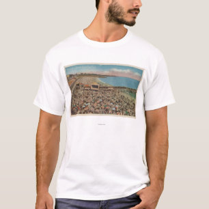 Santa Cruz, CA - Beach Scene Full of People T-Shirt