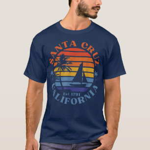 Santa Cruz California Beach Sailboat Summer Vacati T-Shirt