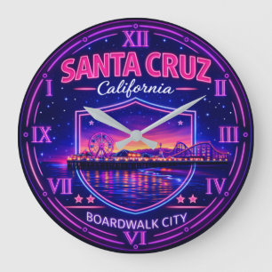 Santa Cruz California Boardwalk Large Clock