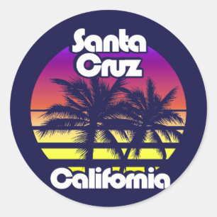 Santa Cruz California Classic Round Sticker