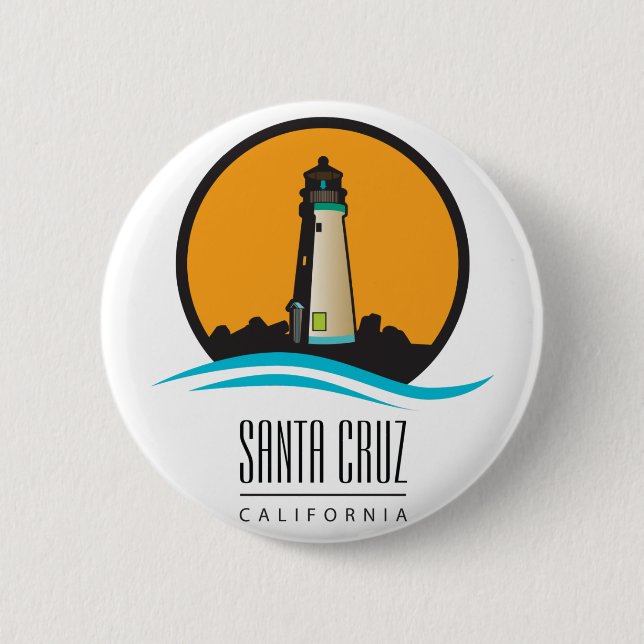 Santa Cruz California Lighthouse 2 Inch Round Button (Front)