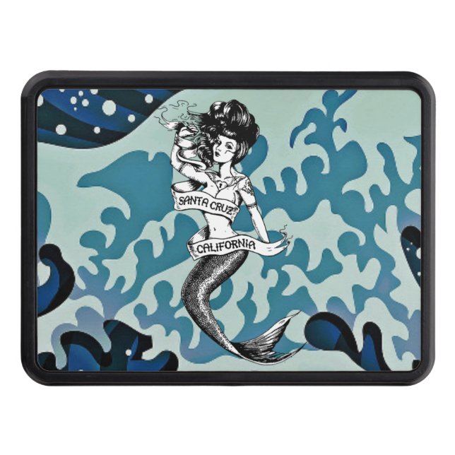 Santa Cruz California Mermaid   Trailer Hitch Cover (Front)