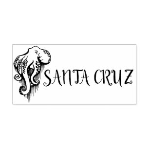 Santa Cruz California Octopus  Rubber Stamp