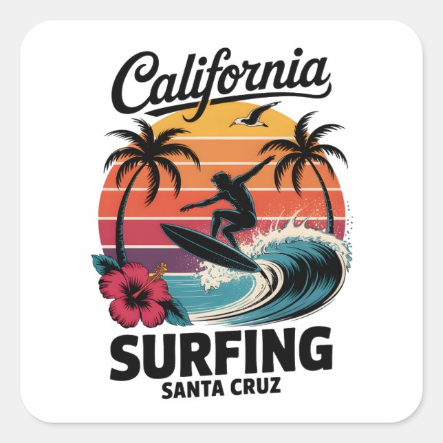 Santa Cruz California Square Sticker (Front)