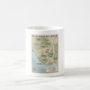 Santa Cruz California Trail Map Redwood & Coastal  Coffee Mug
