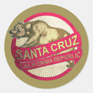 Santa Cruz California vintage bear stickers