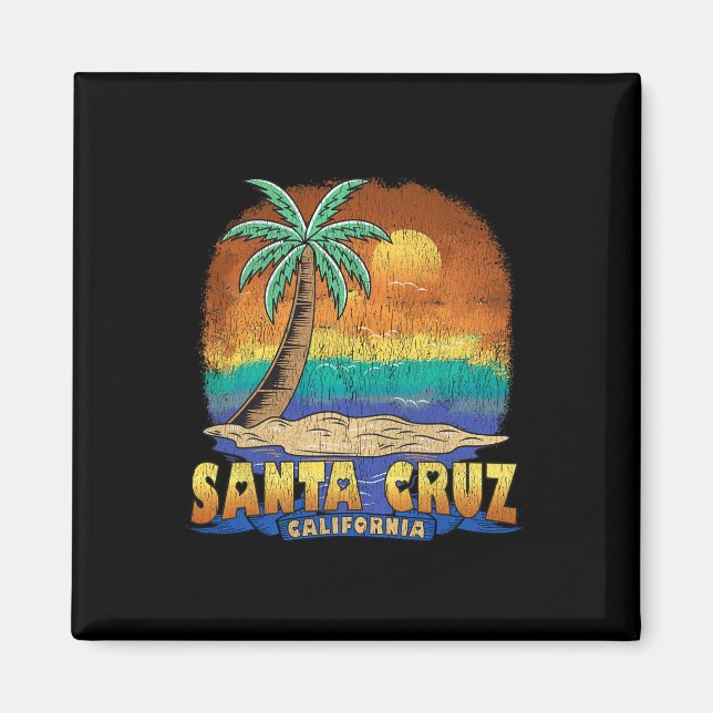 Santa Cruz California Vintage Distressed Souvenir  Magnet (Front)