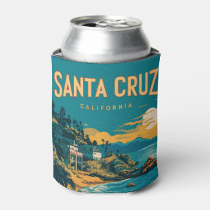 Santa Cruz California Watercolor Travel Can Cooler