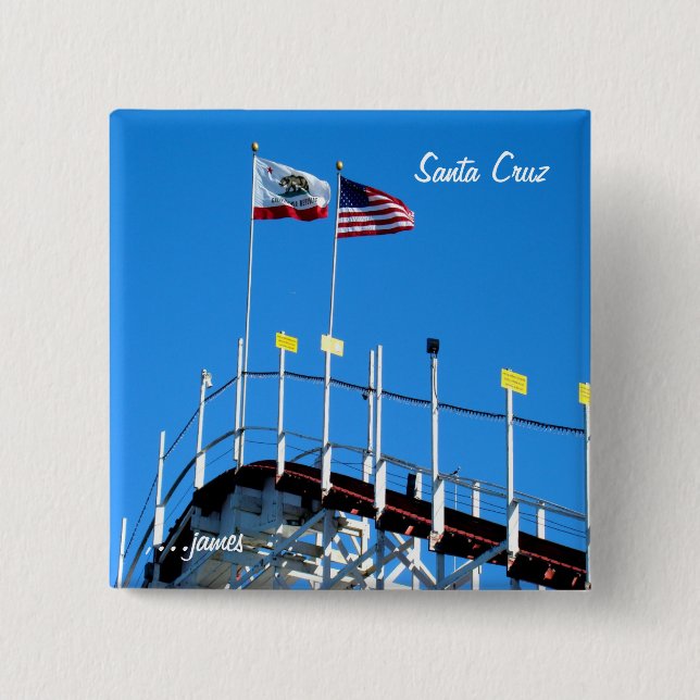 Santa Cruz Coaster 2 Inch Square Button (Front)