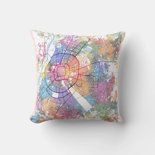Santa Cruz de la Sierra Bolivia City Map Throw Pillow (Front)