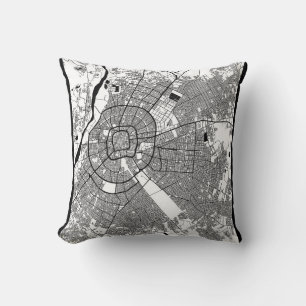 Santa Cruz de la Sierra Bolivia City Map Throw Pillow