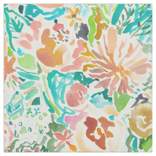 SANTA CRUZ FLORAL Colourful Watercolor Fabric