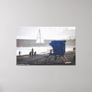 Santa Cruz Lifeguard House & Sailboat II Canvas