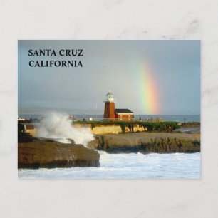 Santa Cruz Lighthouse/Rainbow-Postcard Postcard