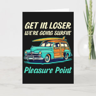 Santa Cruz Pleasure Point Surf City Women Vintage  Card