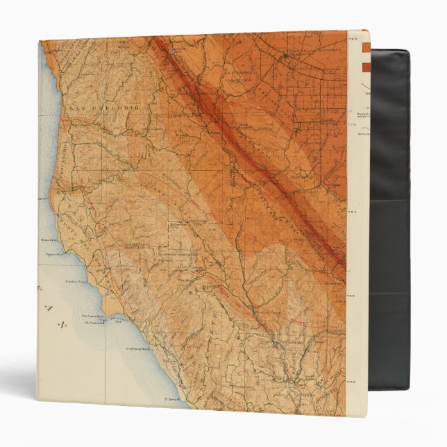 Santa Cruz quadrangle showing intensity, faults Binder (Front/Inside)