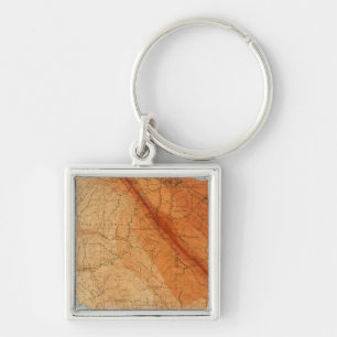 Santa Cruz quadrangle showing intensity, faults Keychain